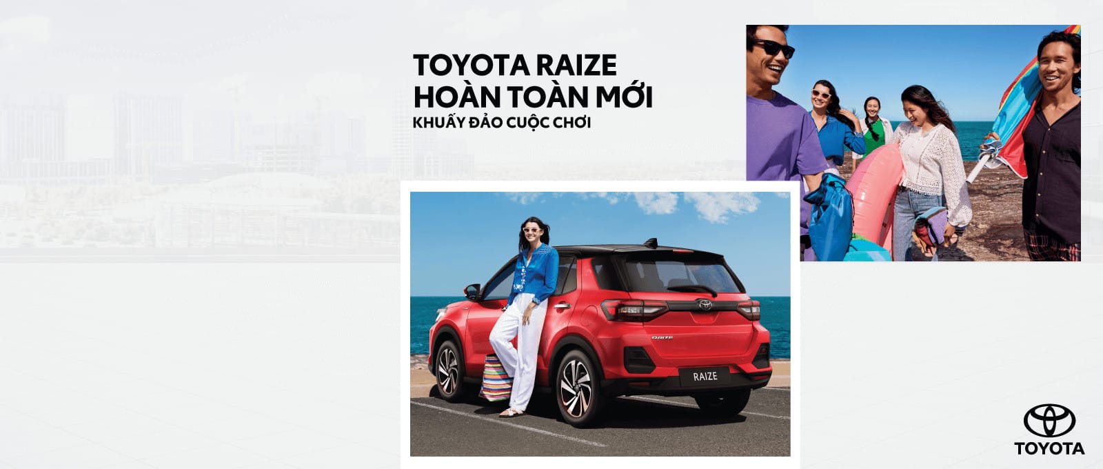 Toyota Raize màu đỏ đỗ trên đường phố, thể hiện thiết kế SUV đô thị hiện đại và năng động, phản ánh sự cạnh tranh về giá xe Toyota Raize.