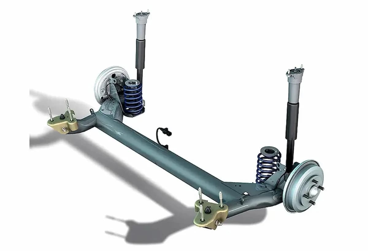 Trục cứng duy nhất kết nối hai bánh xe trong hệ thống treo phụ thuộc
