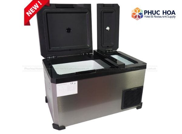 Tủ lạnh ô tô Homesun CR35A màu xám đen với thiết kế chắc chắn