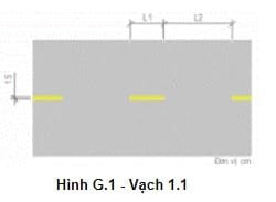 Vạch kẻ đường màu vàng đơn đứt nét 1.1