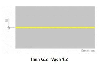 Vạch kẻ đường màu vàng đơn nét liền 1.2, cấm đè vạch