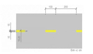 Vạch tim đường đôi kết hợp nét liền và nét đứt (Vạch 1.4) quy định chiều được phép vượt.