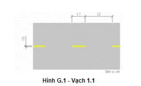 Vạch tim đường đơn màu vàng nét đứt (Vạch 1.1) cho phép xe vượt.