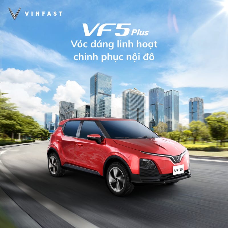 VF 5 Plus sở hữu thiết kế nhỏ gọn, linh hoạt phù hợp để di chuyển trong đô thị đông đúc