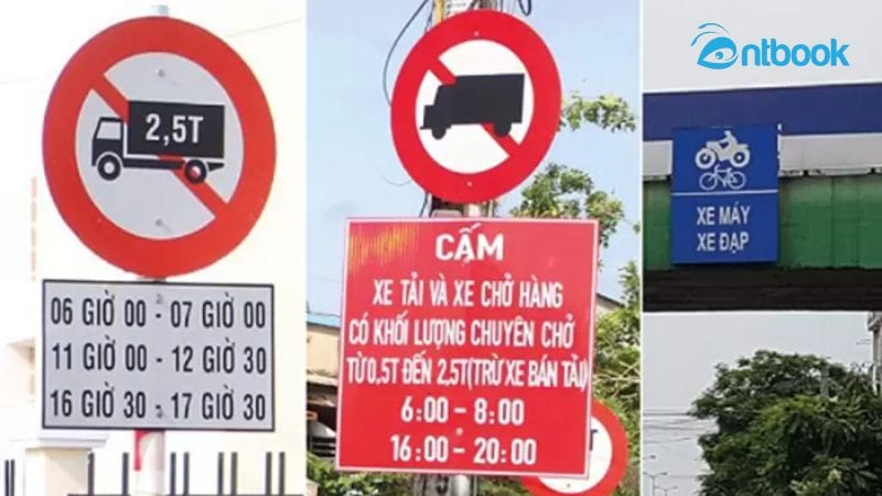 Vị trí đặt biển báo cấm xe tải 2.5 tấn trên đường phố