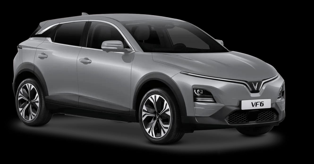 VinFast VF6 màu xám xi măng, mẫu SUV điện cỡ B với thiết kế hiện đại