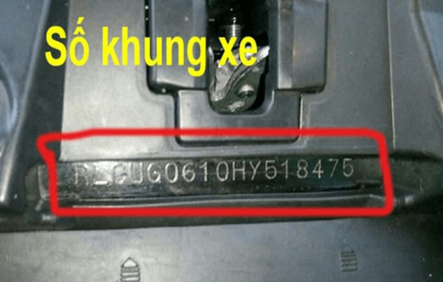 Xác định vị trí số khung xe trên khung gầm hoặc thân xe