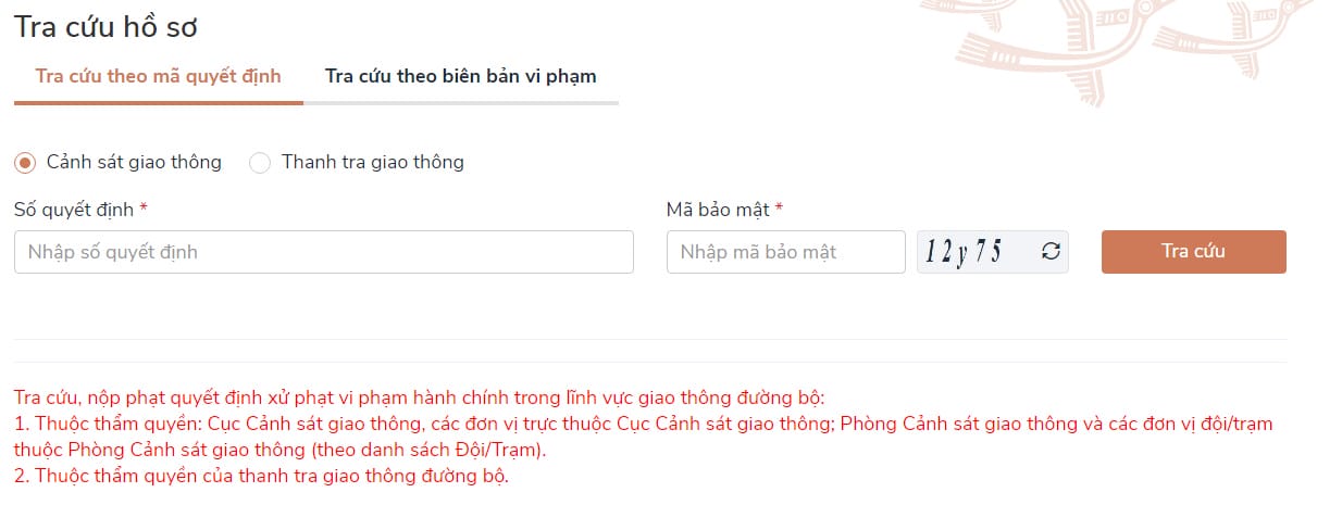 Xác nhận thông tin nhận giấy tờ sau khi nộp phạt giao thông