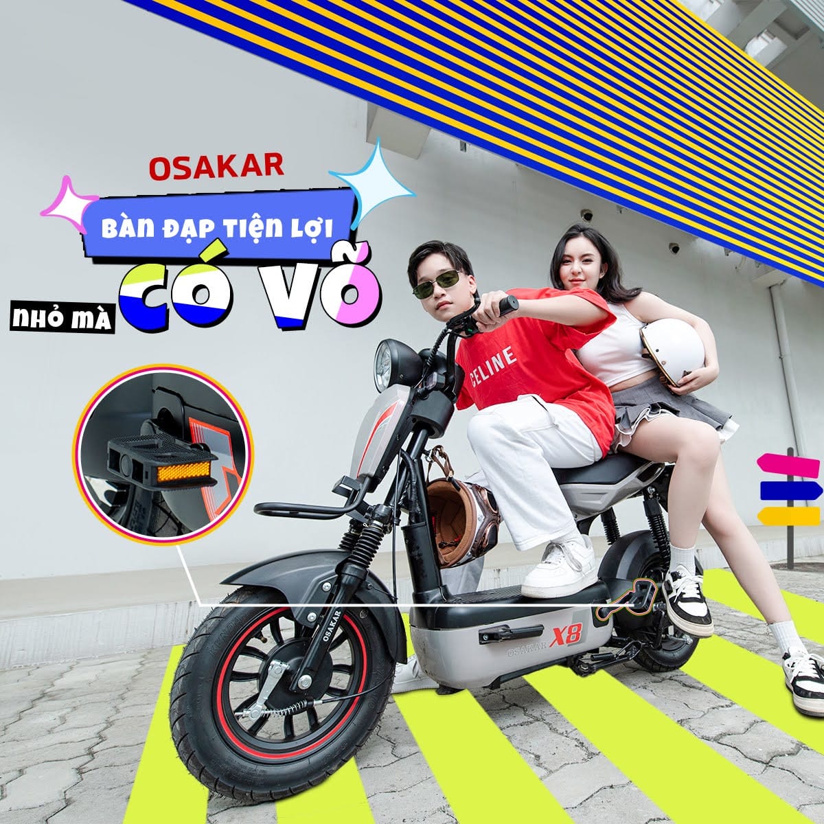 Xe đạp điện OSAKAR X8 phù hợp học sinh
