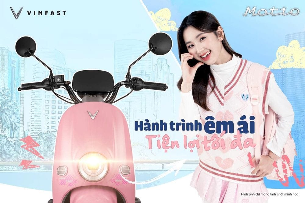 Xe điện VinFast Motio màu xanh cho học sinh