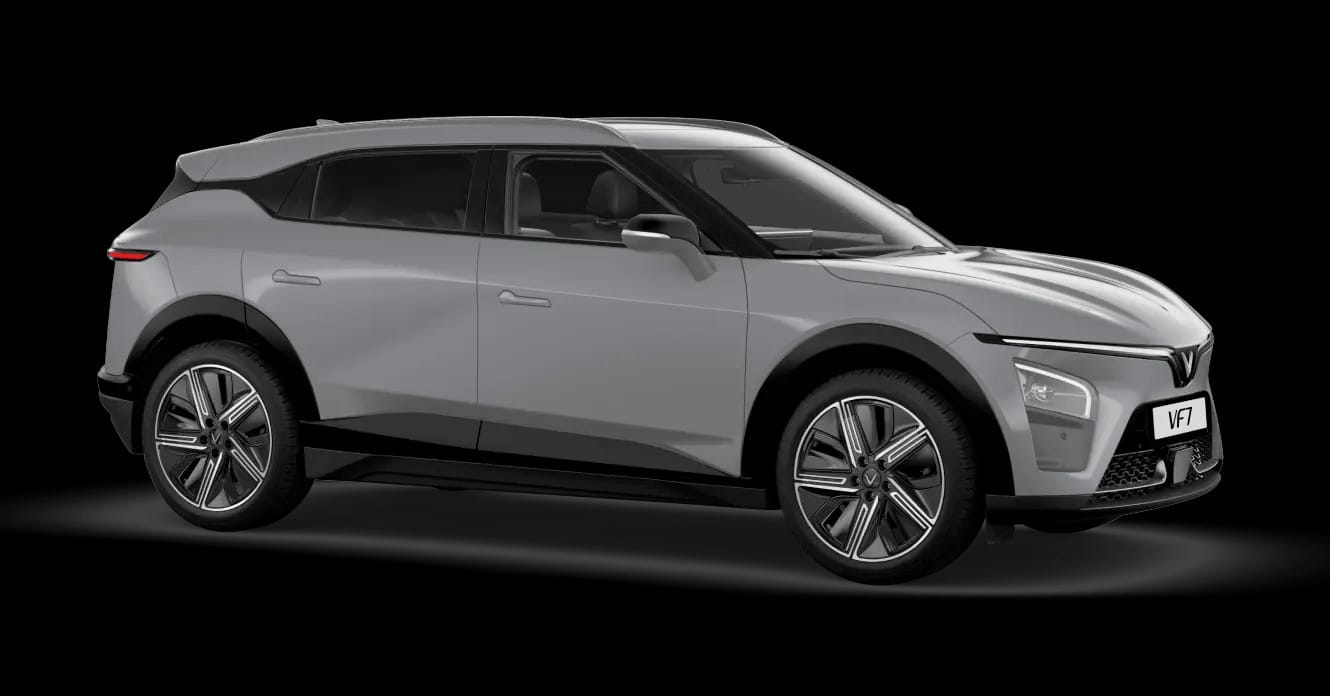 Xe điện VinFast VF7 màu xám thời thượng, SUV cỡ C mạnh mẽ