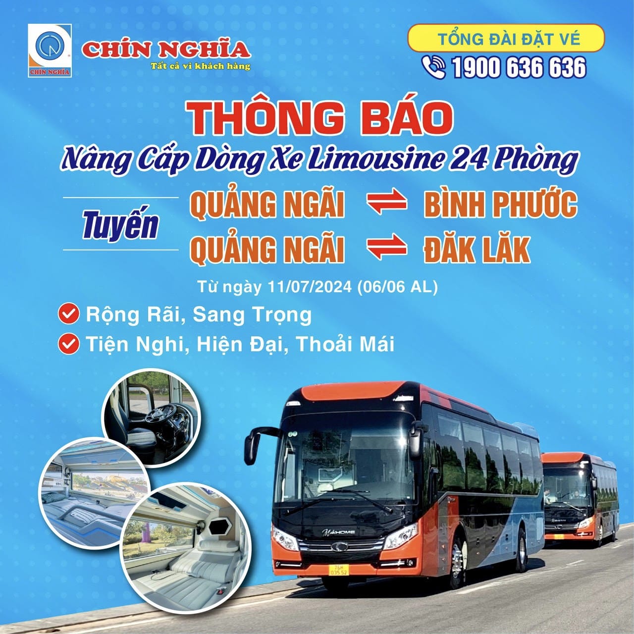 Xe Limousine 24 phòng của Chín Nghĩa nâng cấp dịch vụ