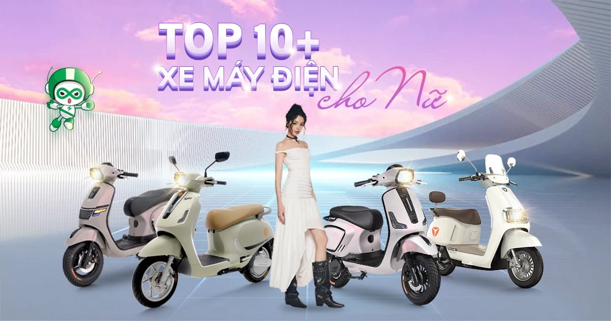 Xe máy điện nữ màu xanh ngọc tươi sáng, một lựa chọn phổ biến cho phong cách năng động