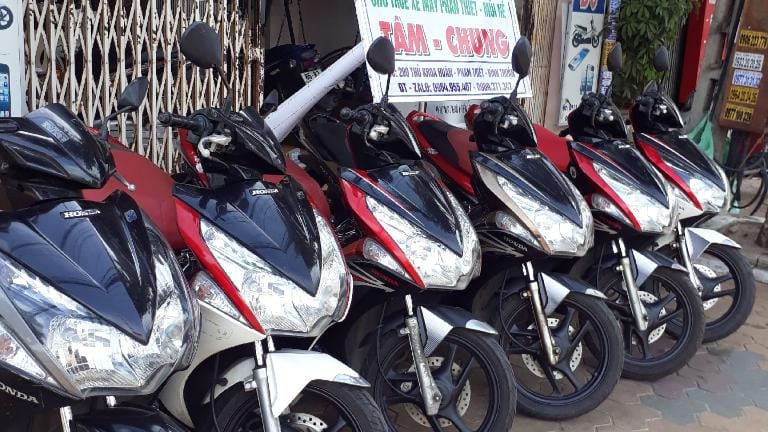 Xe máy sẵn sàng giao tận nơi cho du khách thuê xe máy Phan Thiết tại Tâm Chung
