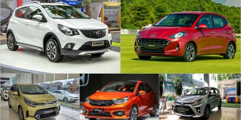 Xe ô tô cỡ nhỏ thuộc phân khúc A đang di chuyển trong đô thị