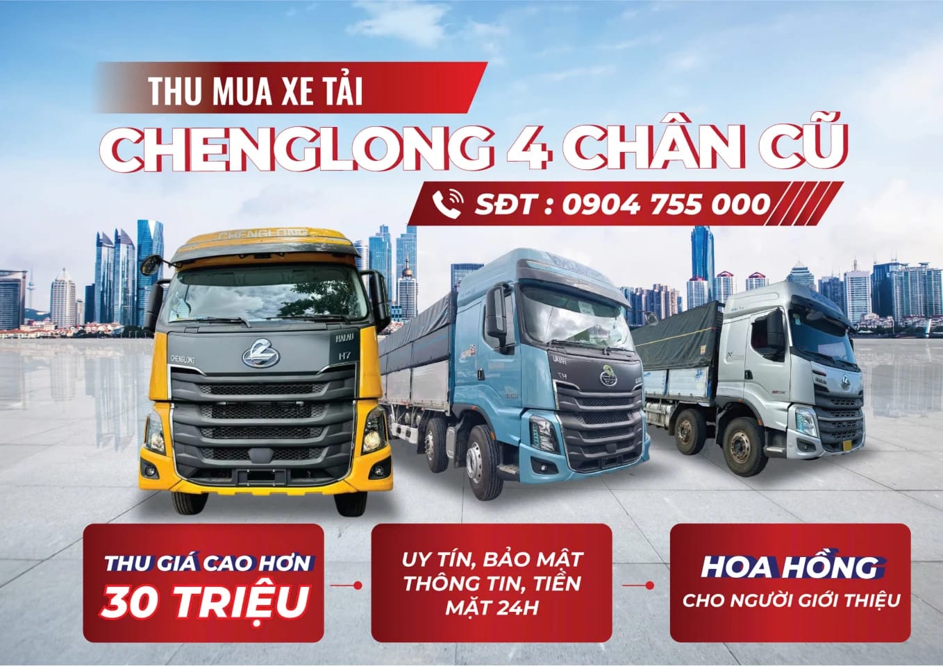 Xe tải Chenglong 4 chân cũ được kiểm tra tổng thể