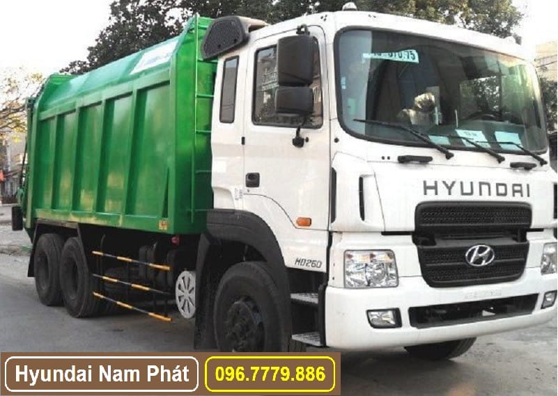 Xe tải chở rác Hyundai HD260 22 khối đang hoạt động