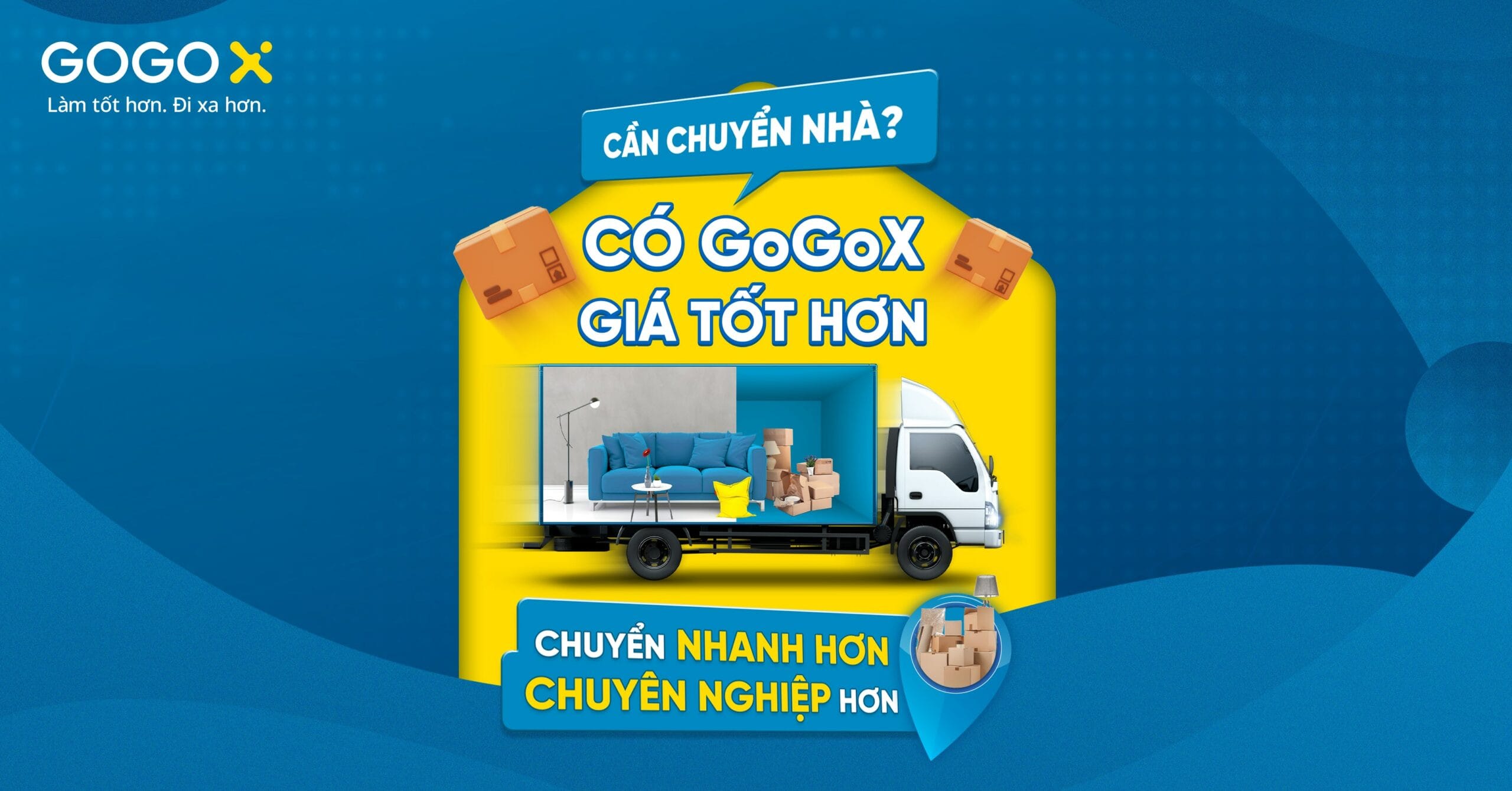 Xe tải chuyển nhà liên tỉnh với hàng hóa được xếp gọn gàng, sẵn sàng cho hành trình dài