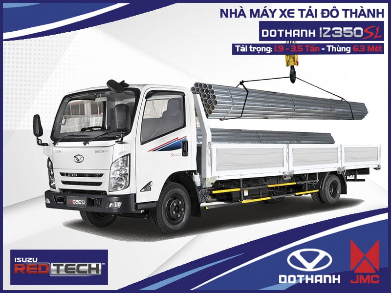 Xe tải Đô Thành IZ350SL thùng dài vận chuyển hàng cồng kềnh.