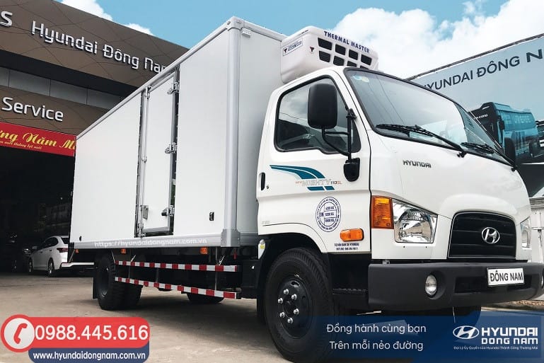 Xe tải đông lạnh Hyundai 110XL với thùng dài