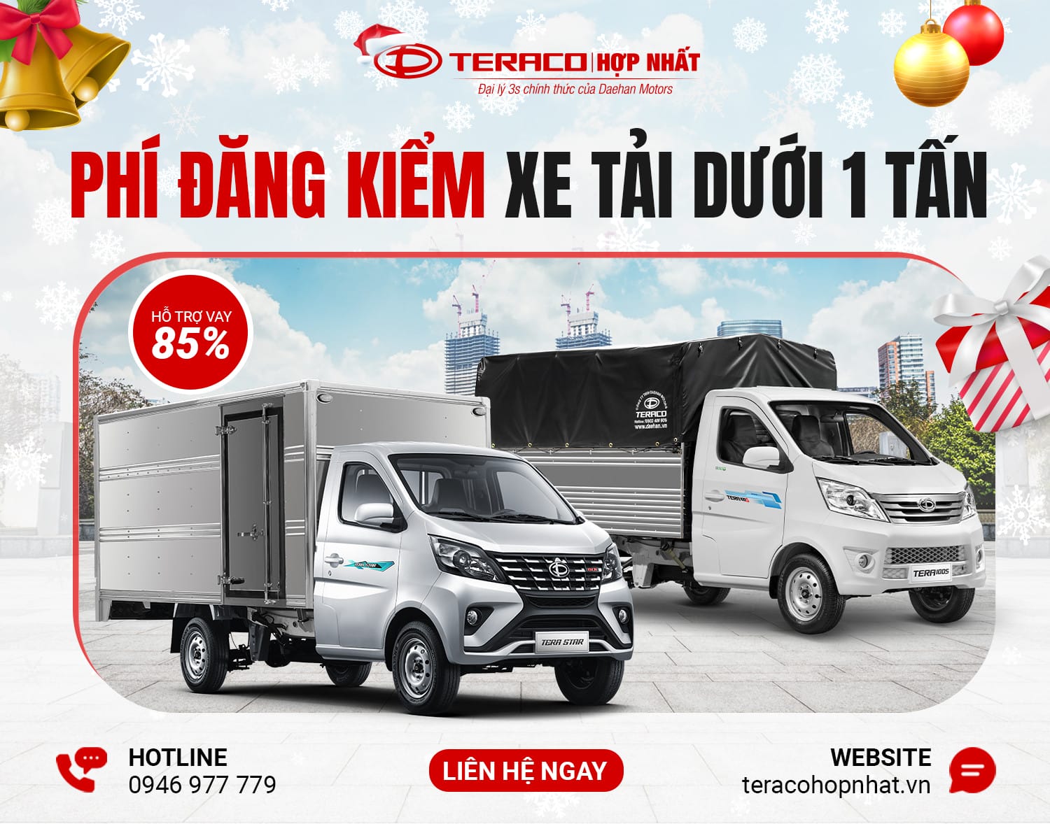 Xe tải dưới 1 tấn đang được đăng kiểm tại trung tâm kiểm định