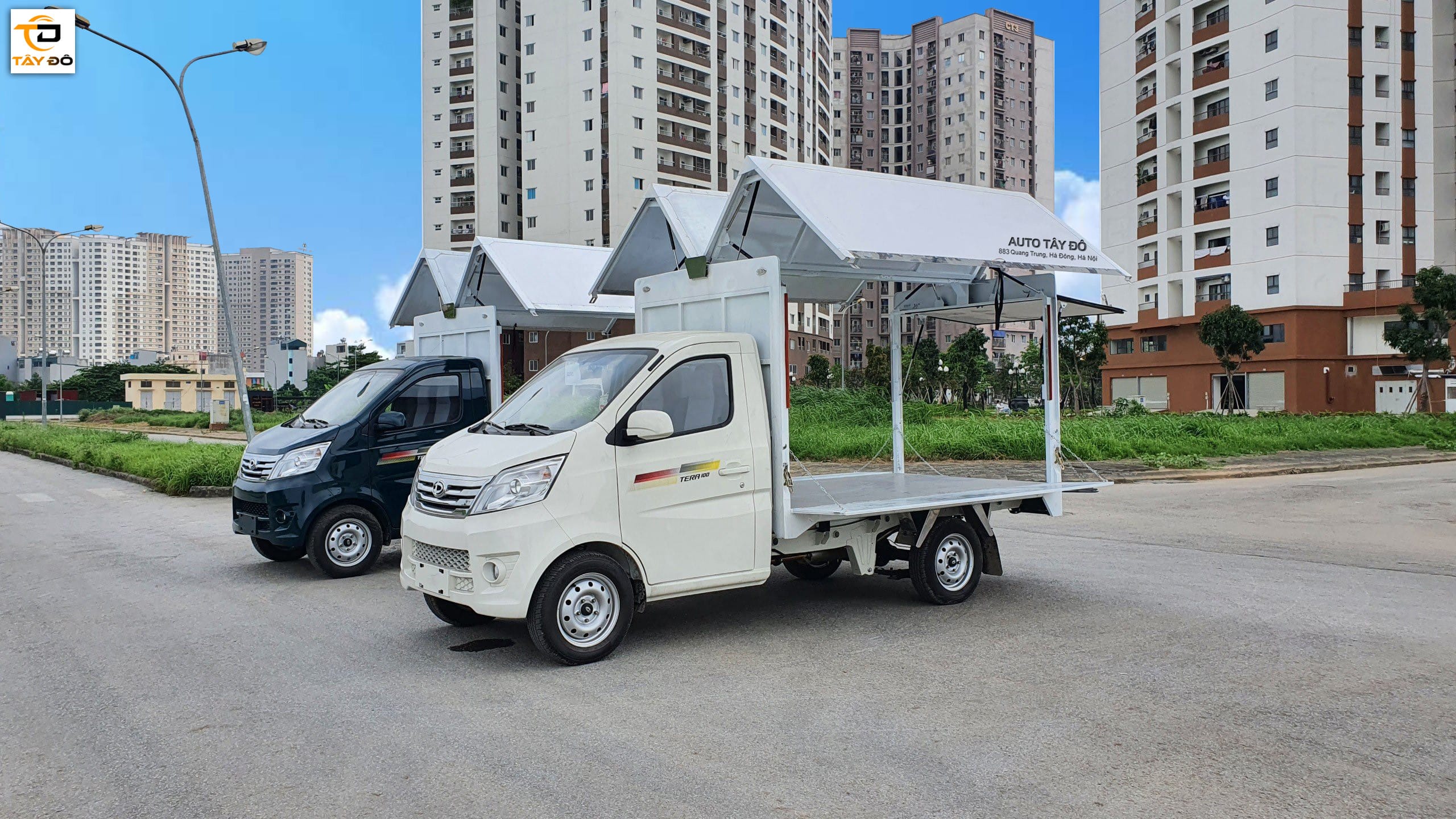 Xe tải nhỏ 1 tấn Tera 100 thùng cánh dơi phù hợp kinh doanh di động