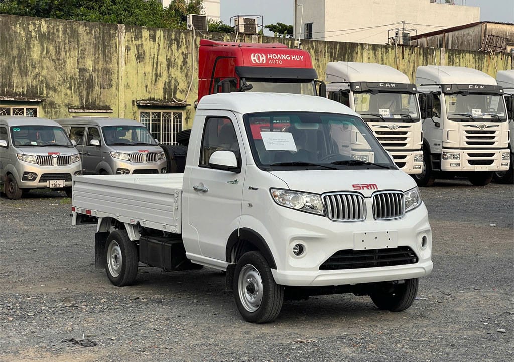 Xe tải SRM 990kg T35 thùng lửng màu trắng