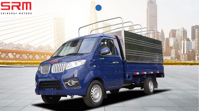Xe tải SRM T30 thùng mui bạt màu xanh