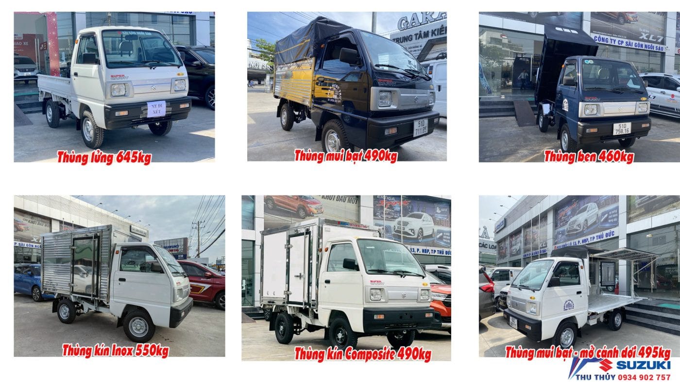 Xe tải Suzuki 500kg đa dạng loại thùng