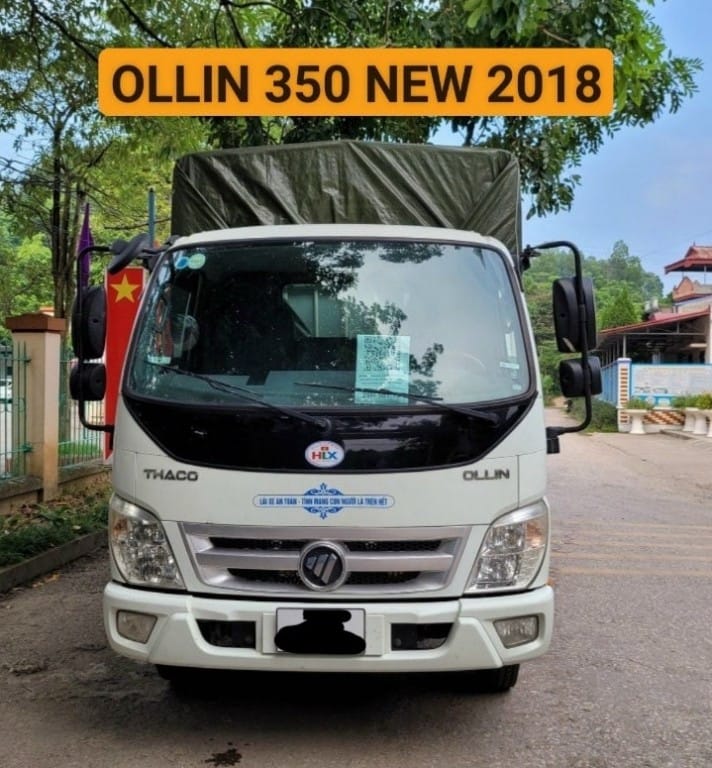 Xe tải Thaco Ollin 3 5 tấn cũ đời 2018 thùng kín màu trắng