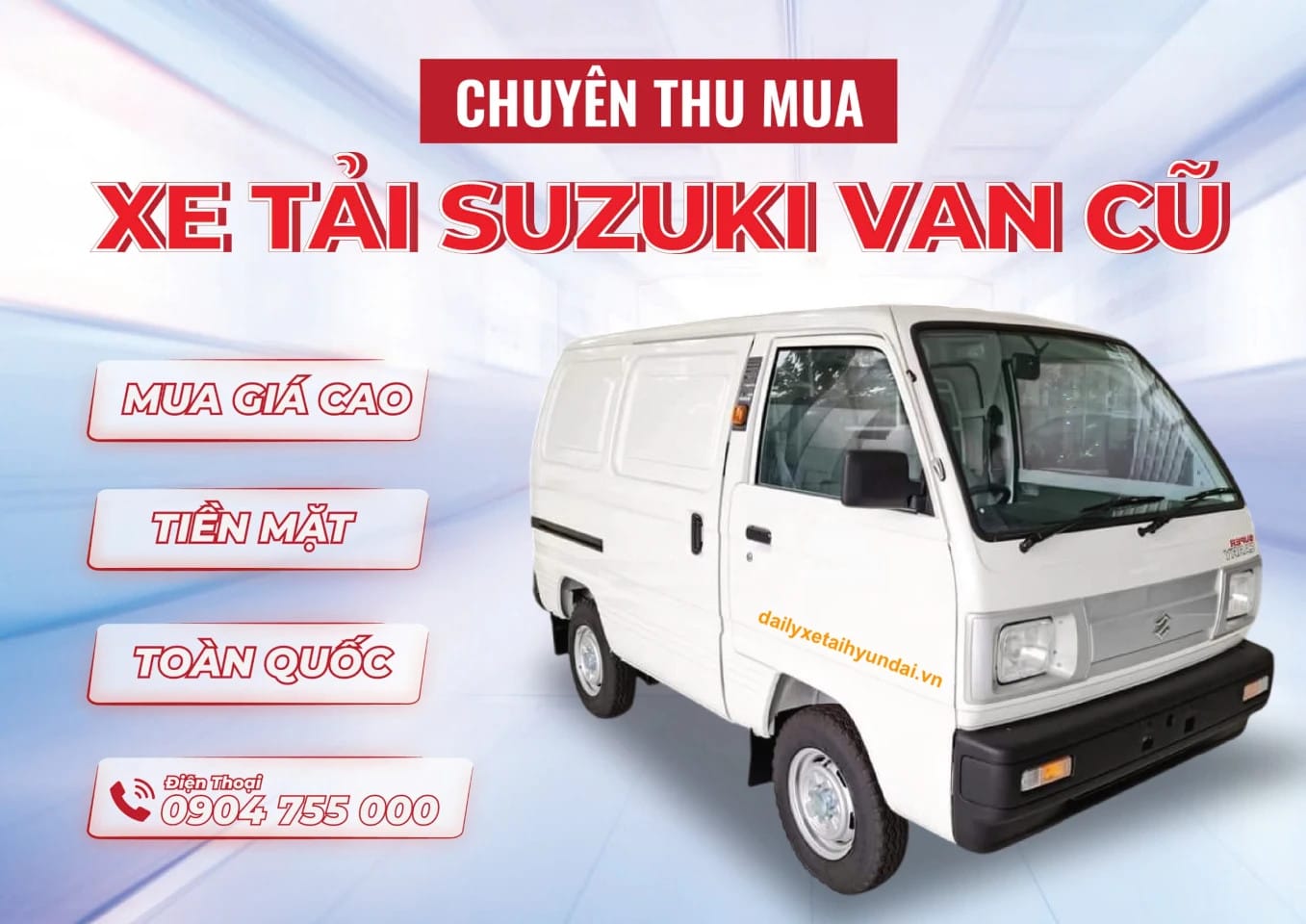 Xe tải van 500kg cũ Suzuki Blind Van màu trắng
