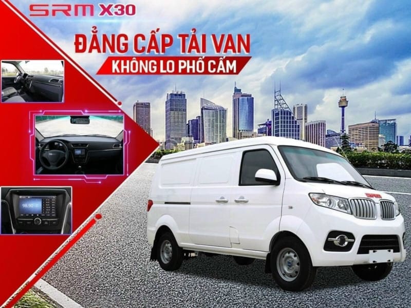 Xe tải van SRM X30 màu xanh, giải pháp vận chuyển hiệu quả của hãng xe SRM