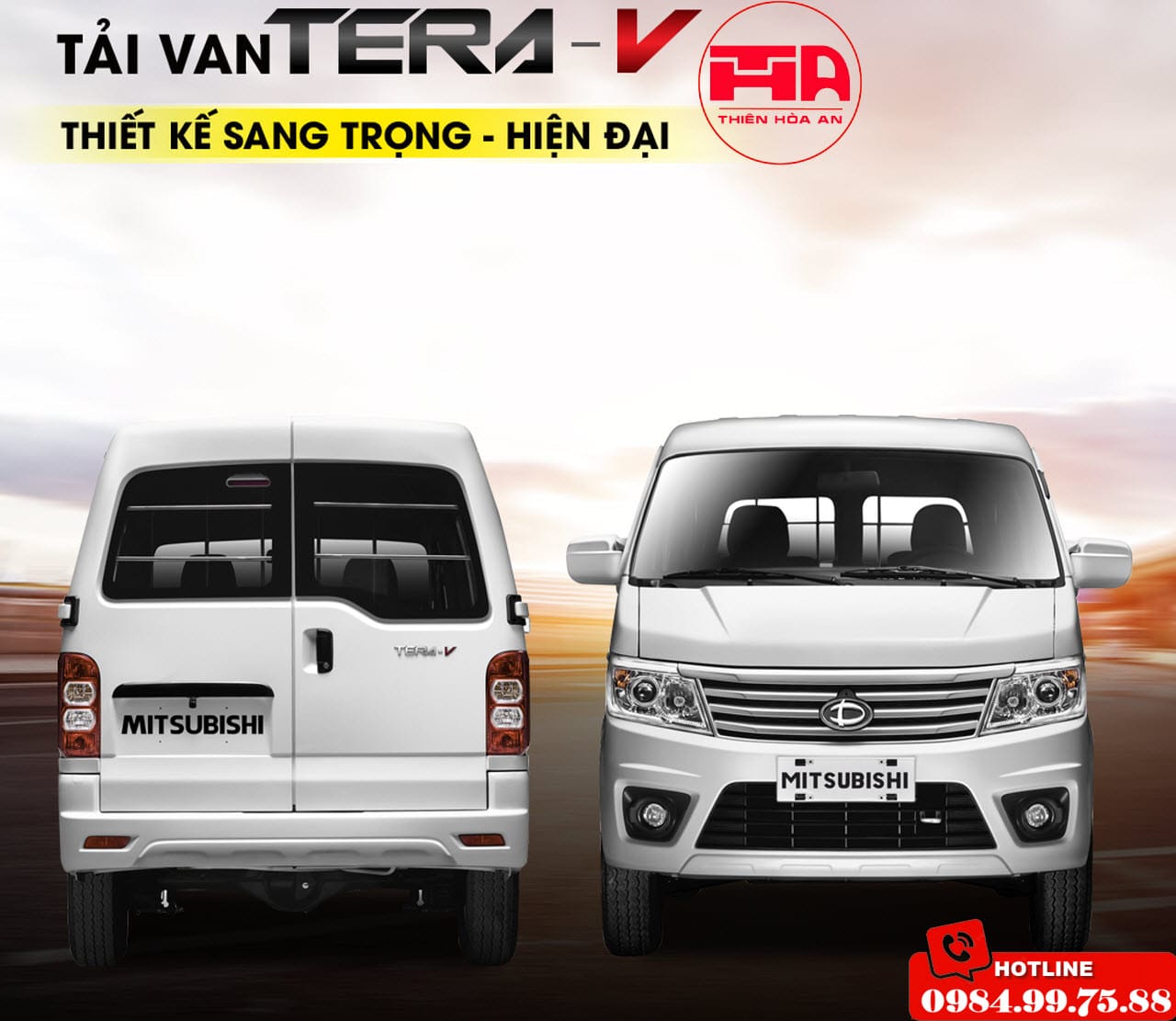 Xe tải van Teraco Tera-V nhỏ gọn, lý tưởng cho vận chuyển hàng hóa nội thành không bị cấm tải.