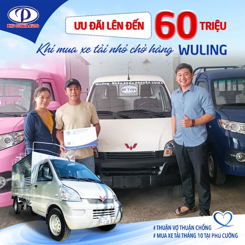 Xe tải Wuling nhỏ gọn linh hoạt